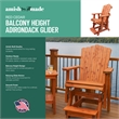 American Furniture Classics Natural Red Cedar Adirondack Balcony Height Glider