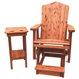American Furniture Classics Natural Red Cedar Balcony Height Glider/Side Table