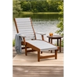 American Furniture Classics HDPE Outdoor Chaise Lounge Chair in Seashell/Mah