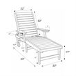 American Furniture Classics HDPE Outdoor Chaise Lounge Chair in Seashell/Mah