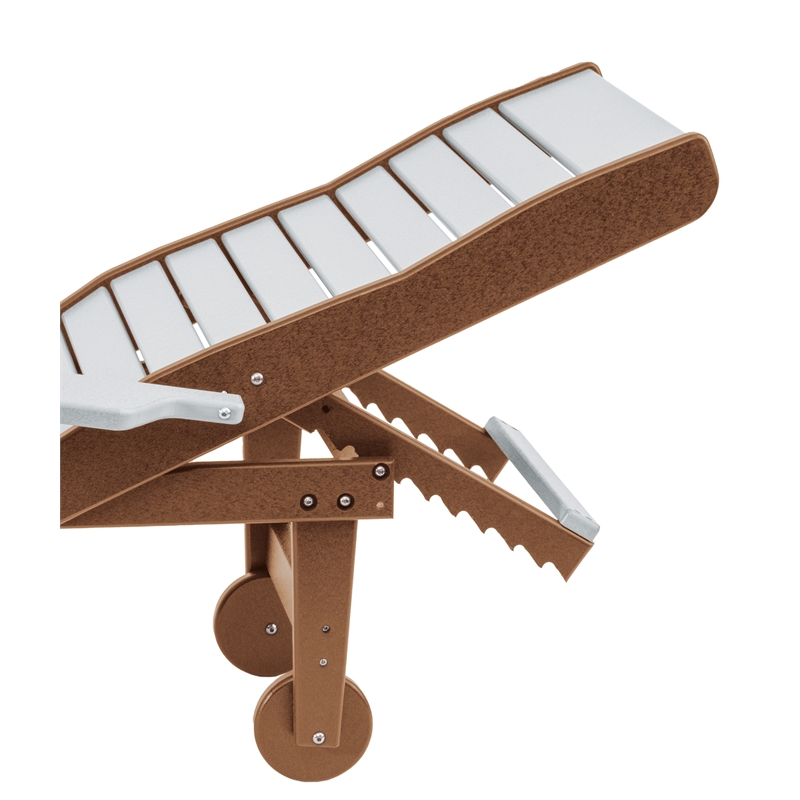 American Furniture Classics HDPE Outdoor Chaise Lounge Chair in Seashell/Mah