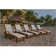American Furniture Classics HDPE Outdoor Chaise Lounge Chair in Seashell/Mah