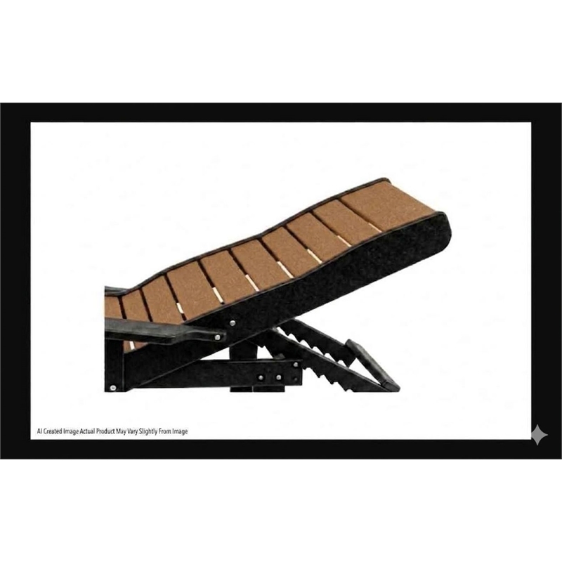 American Furniture Classics HDPE Outdoor Chaise Lounge Chair in Cedar and Black