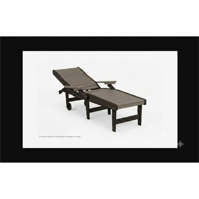 American Furniture Classics HDPE Outdoor Chaise Lounge Chair in Weatherwood