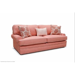 American Furniture Classics Daybreak Coral Polyester Blend Upholstered Sofa with Reversible Cushions