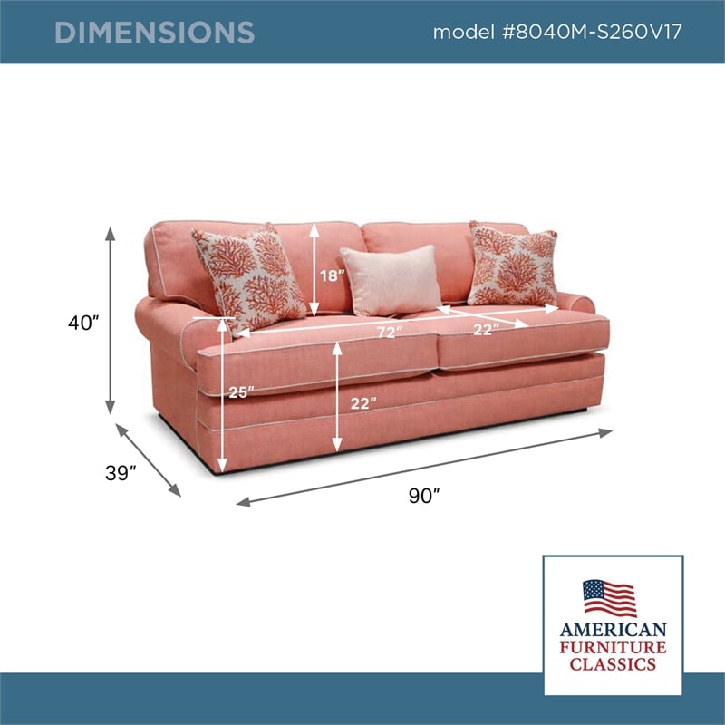 American Furniture Classics Daybreak Coral Polyester Blend Upholstered Sleeper Sofa with Reversible Cushions