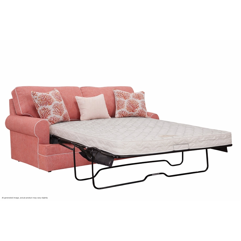 American Furniture Classics Daybreak Coral Polyester Blend Upholstered Sleeper Sofa with Reversible Cushions