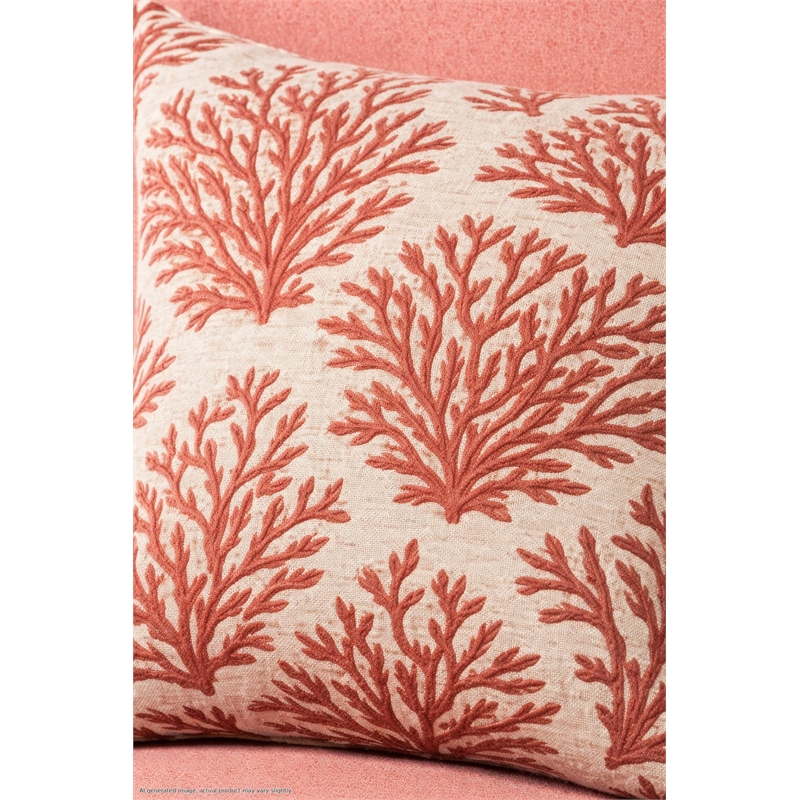 American Furniture Classics Daybreak Coral Polyester Blend Upholstered Loveseat with Reversible Cushions