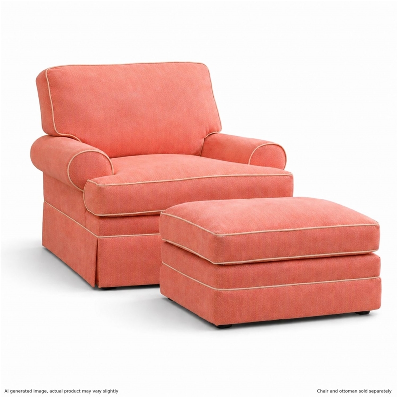 American Furniture Classics Daybreak Coral Polyester Blend Upholstered Accent Chair with Reversible Cushions