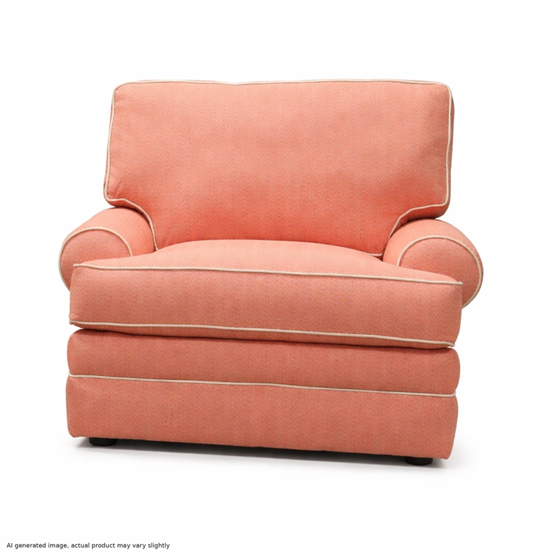 American Furniture Classics Daybreak Coral Polyester Blend Upholstered Accent Chair with Reversible Cushions