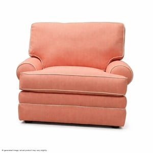 American Furniture Classics Daybreak Coral Polyester Blend Upholstered Accent Chair with Reversible Cushions