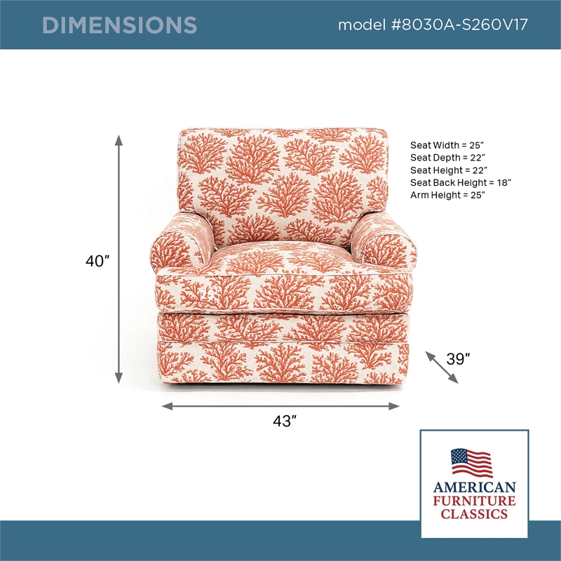 American Furniture Classics Multicolor Polyester Blend Upholstered Accent Chair