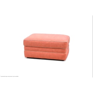 American Furniture Classics  Daybreak Coral Polyester Blend Upholstered Ottoman with Contrast Welt