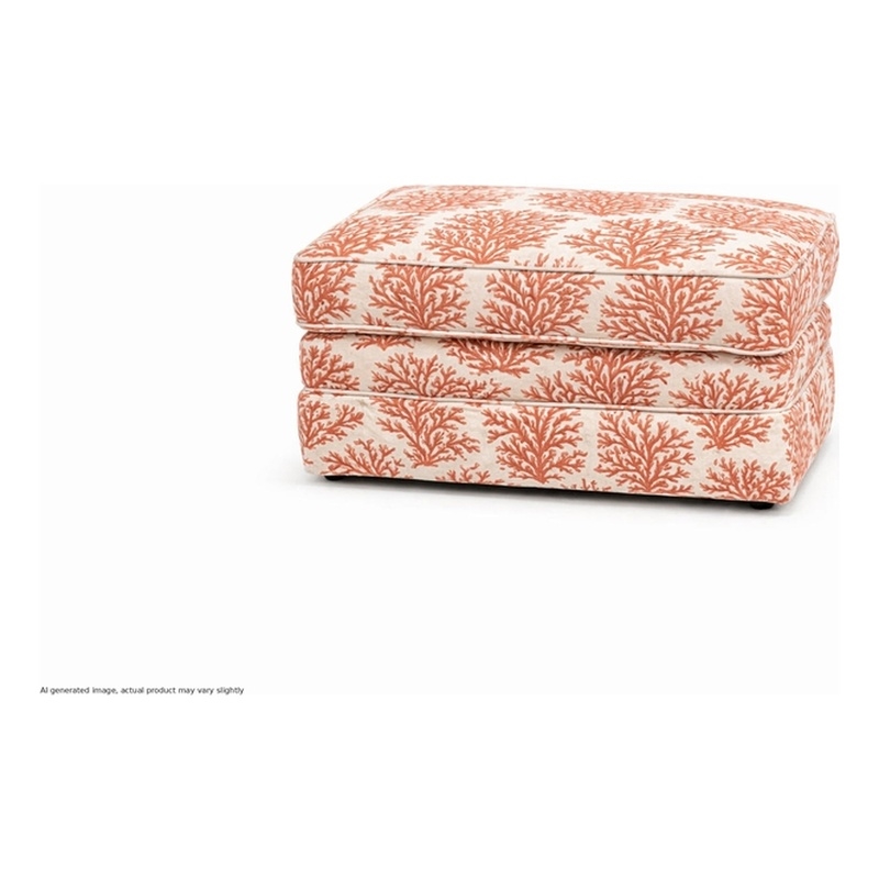 American Furniture Classics Multicolor Polyester Blend Upholstered Ottoman