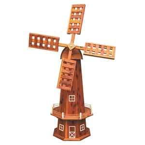 American Furniture Classics 48&quot Solid Red Cedar Outdoor Garden Windmill