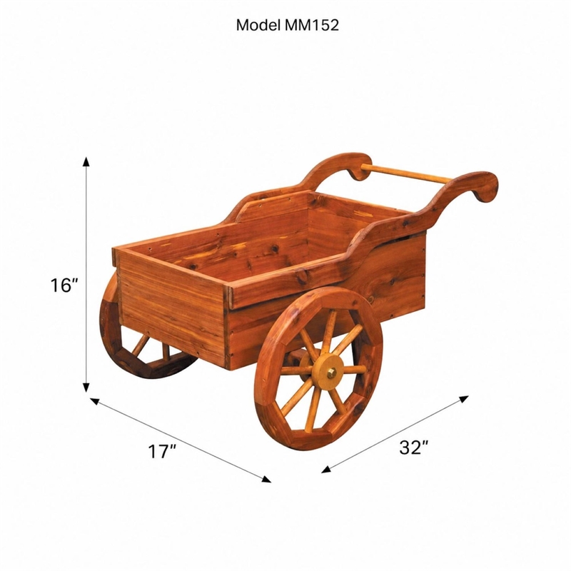 American Furniture Classics Rustic Farmhouse Solid Red Cedar Peddlers Cart for Flowers