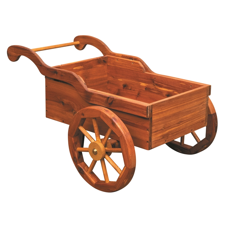 American Furniture Classics Rustic Farmhouse Solid Red Cedar Peddlers Cart for Flowers