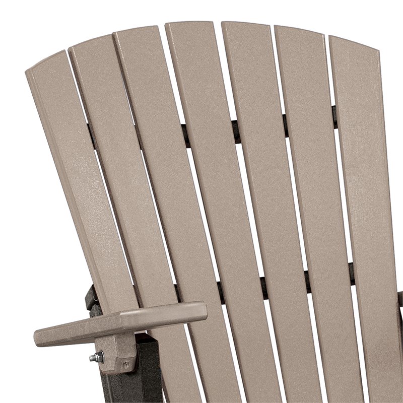 OS Home and Office Furniture Resin Folding Adirondack Chair in Weatherwood/Black