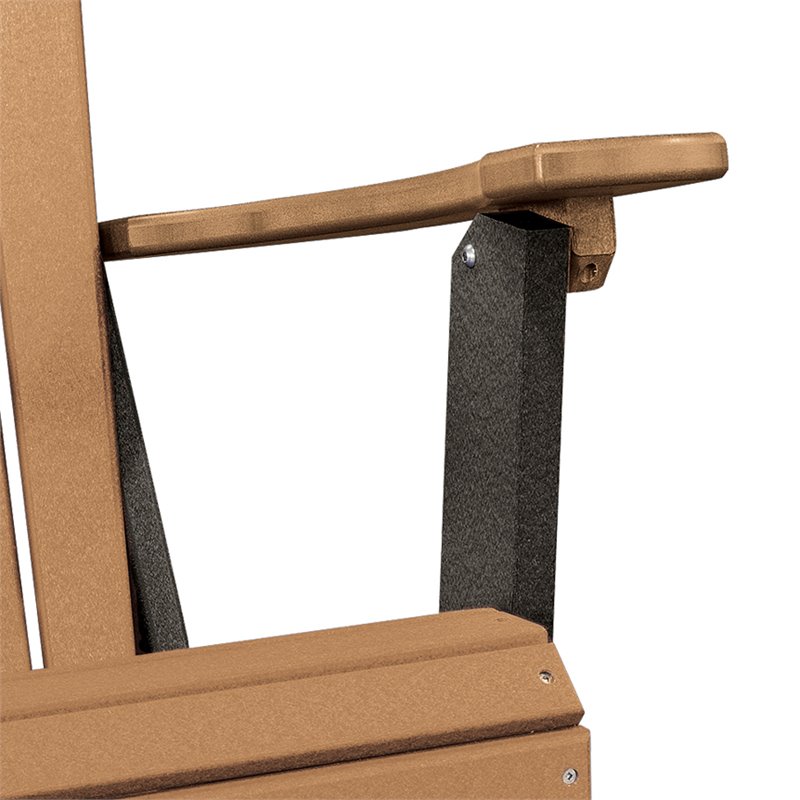 OS Home and Office Furniture Resin Folding Adirondack Chair in Cedar/Black