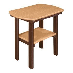 OS Home and Office Furniture 16&quot Oval Resin End Table in Cedar and Tudor Brown