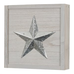 OS Home and Office Furniture Wood Wall Hanging Cabinet in Distressed Gray