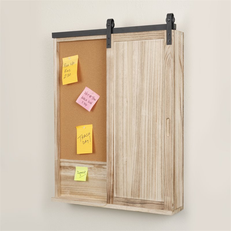 OS Home and Office Furniture Wood Wall Organizer in Distressed Natural