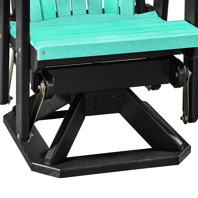 OS Home and Office Furniture Resin Fan Back Swivel Glider in Aruba Blue/Black