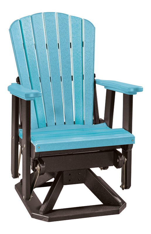 OS Home and Office Furniture Resin Fan Back Swivel Glider in Aruba Blue/Black