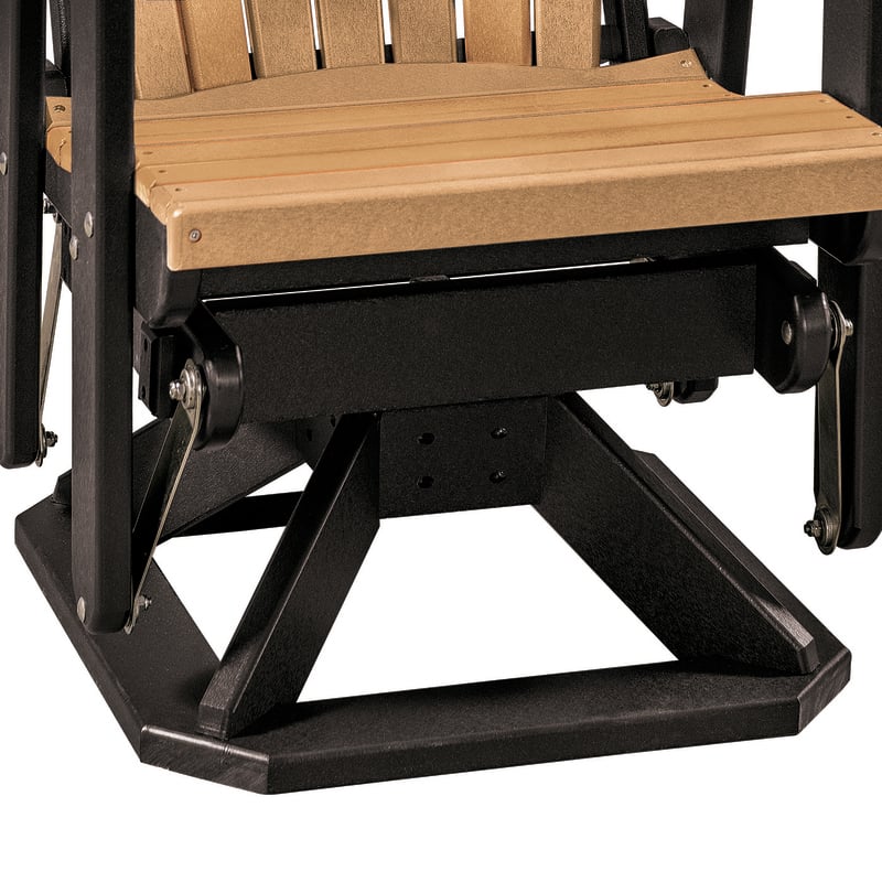 OS Home and Office Furniture Resin Fan Back Swivel Glider in Cedar/Black