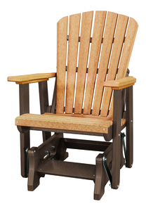 OS Home and Office Furniture 27&quot Resin Fan Back Glider in Cedar/Tudor Brown