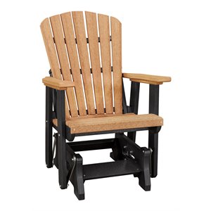 OS Home and Office Furniture 27&quot Resin Fan Back Glider in Cedar/Black