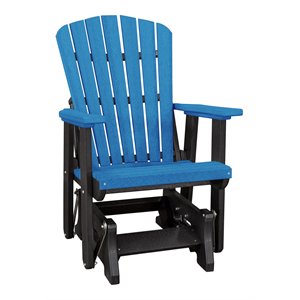 OS Home and Office Furniture 27&quot Resin Fan Back Glider in Blue/Black