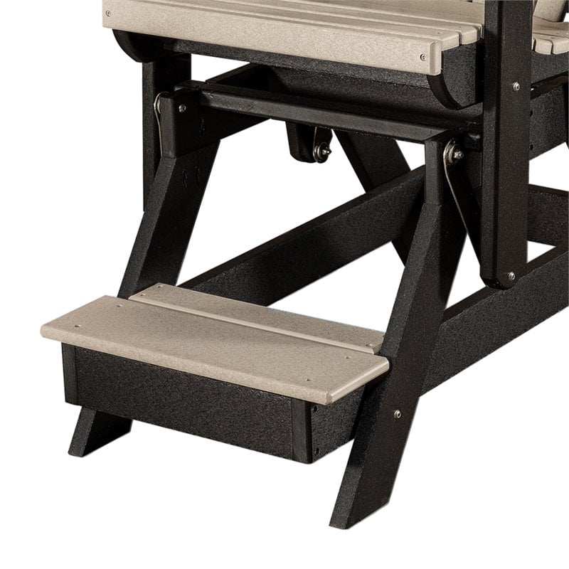OS Home and Office Furniture Resin Fan Back Balcony Glider in Weatherwood/Black