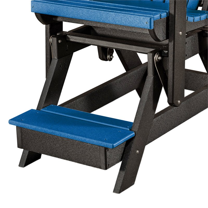 OS Home and Office Furniture Resin Fan Back Balcony Glider in Blue/Black
