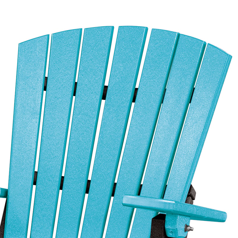 OS Home and Office Furniture Resin Folding Adirondack Chair in Aruba Blue/Black