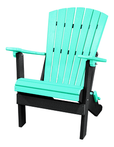 OS Home and Office Furniture Resin Folding Adirondack Chair in Aruba Blue/Black