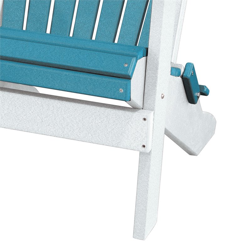 OS Home and Office Furniture Resin Folding Adirondack Chair in Aruba Blue/White