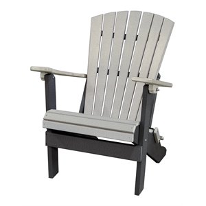 OS Home and Office Furniture Resin Folding Adirondack Chair in Light Gray/Black