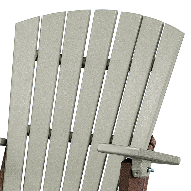 OS Home and Office Furniture Resin Folding Adirondack Chair in Weatherwood/Brown