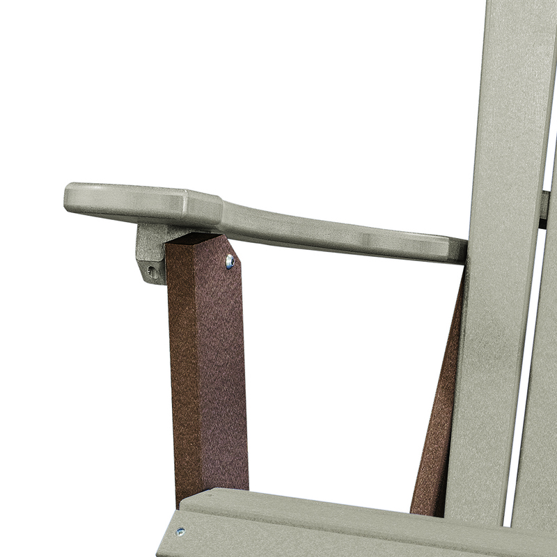 OS Home and Office Furniture Resin Folding Adirondack Chair in Weatherwood/Brown