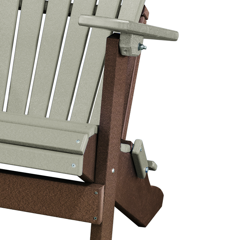 OS Home and Office Furniture Resin Folding Adirondack Chair in Weatherwood/Brown