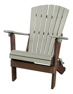 OS Home and Office Furniture Resin Folding Adirondack Chair in Weatherwood/Brown