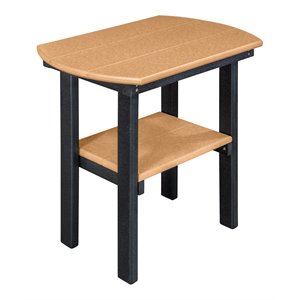 OS Home and Office Furniture 16&quot Oval Resin End Table in Cedar and Black