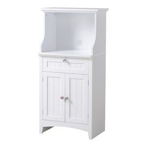 OS Home and Office Furniture 23.5&quot Wood Microwave/Coffee Maker Cabinet in White