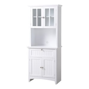 OS Home and Office Furniture 29&quot Farmhouse Wood Buffet and Hutch in White