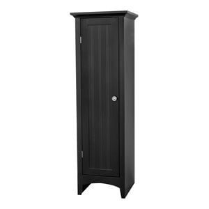 OS Home and Office Furniture 15&quot 1-Door Wood Kitchen Storage Pantry in Black