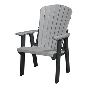 OS Home and Office Furniture 42&quot Resin Fan Back Chair in Light Gray/Black