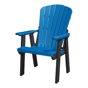 OS Home and Office Furniture 42&quot Resin Fan Back Chair in Blue/Black