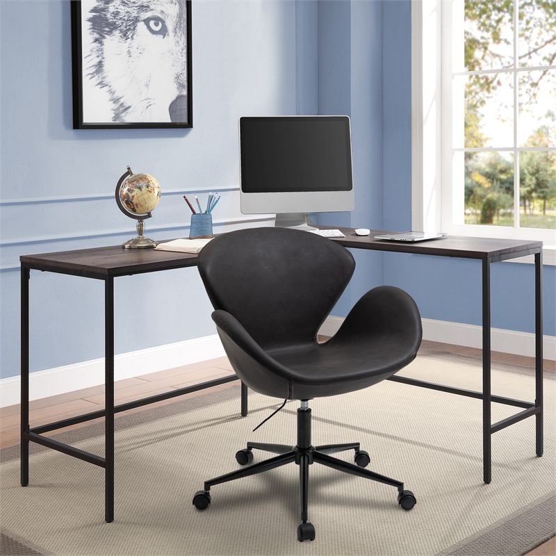 OS Home and Office Model AW801 Brown Faux Leather Home Office Chair