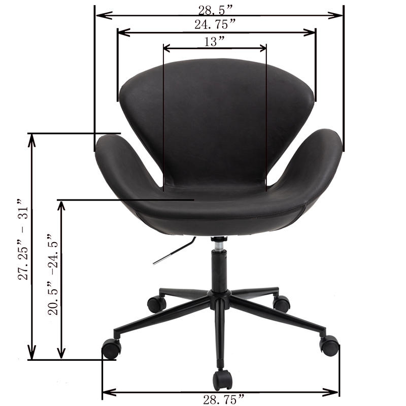 OS Home and Office Model AW801 Brown Faux Leather Home Office Chair